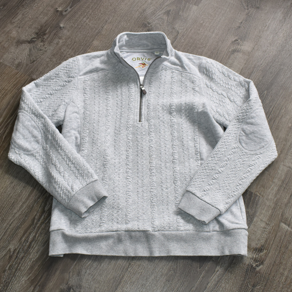 Orvis 1/2 Zip Gray Sweatshirt Sweater Sz M